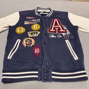 Trust 80 Akoo Long Sleeve Varsity Jacket Navy Women's Small Womens Embroidered